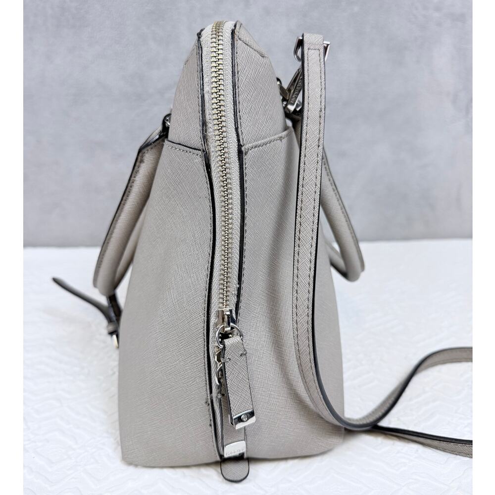 Calvin Klein Gray Black Saffiano Tote Shoulder Bag Crossbody Purse - Picture 4 of 12